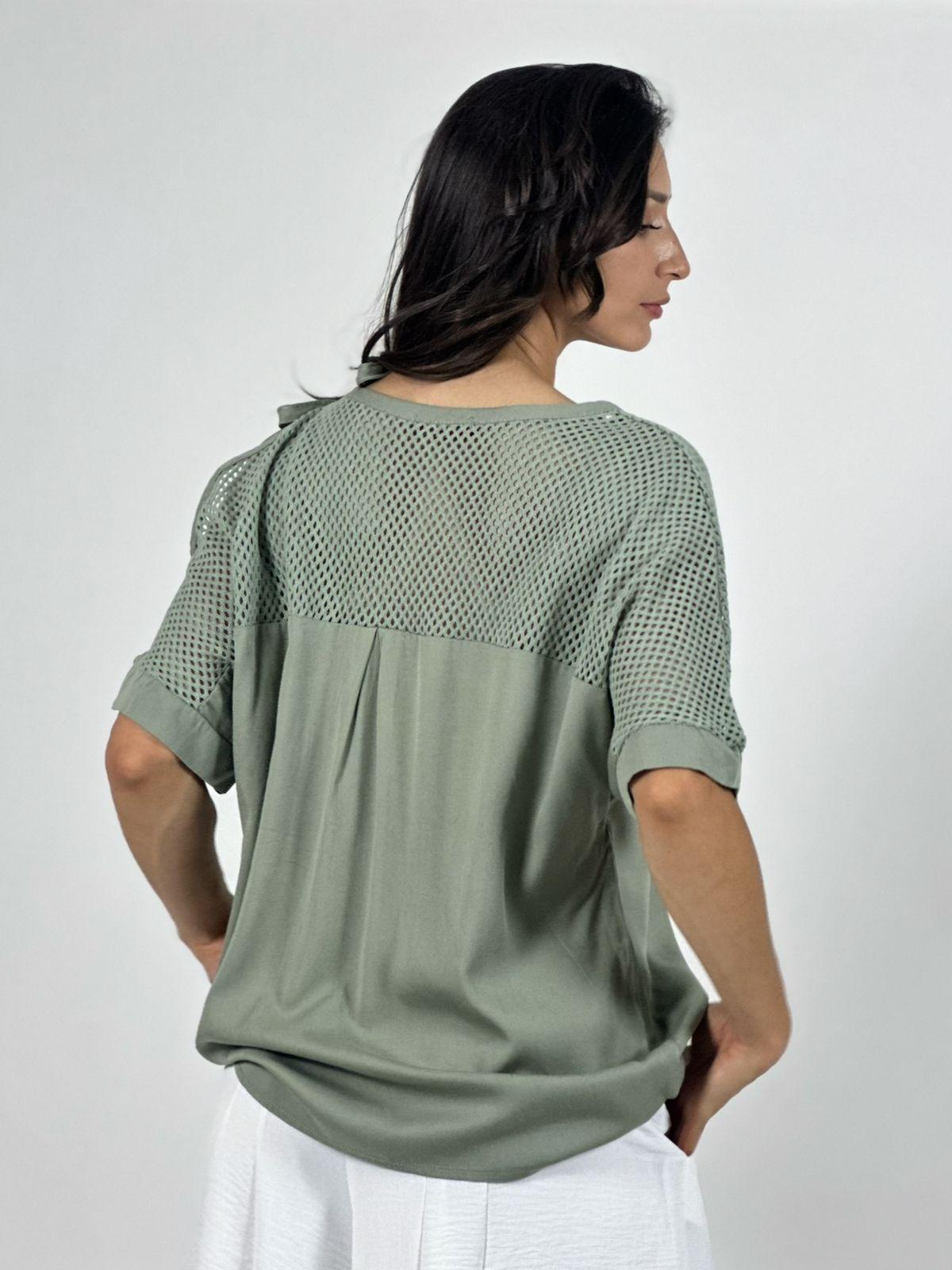 Polera Lino Hombros Tejidos LOVE Print