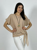 Blusa con Gaza Forrada Anudada