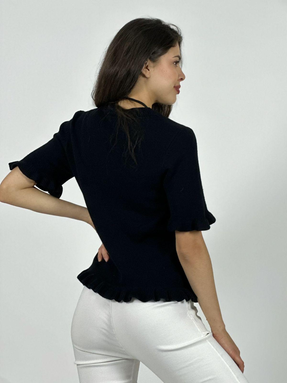 Sweater Spandex Manga Corta con Vuelos