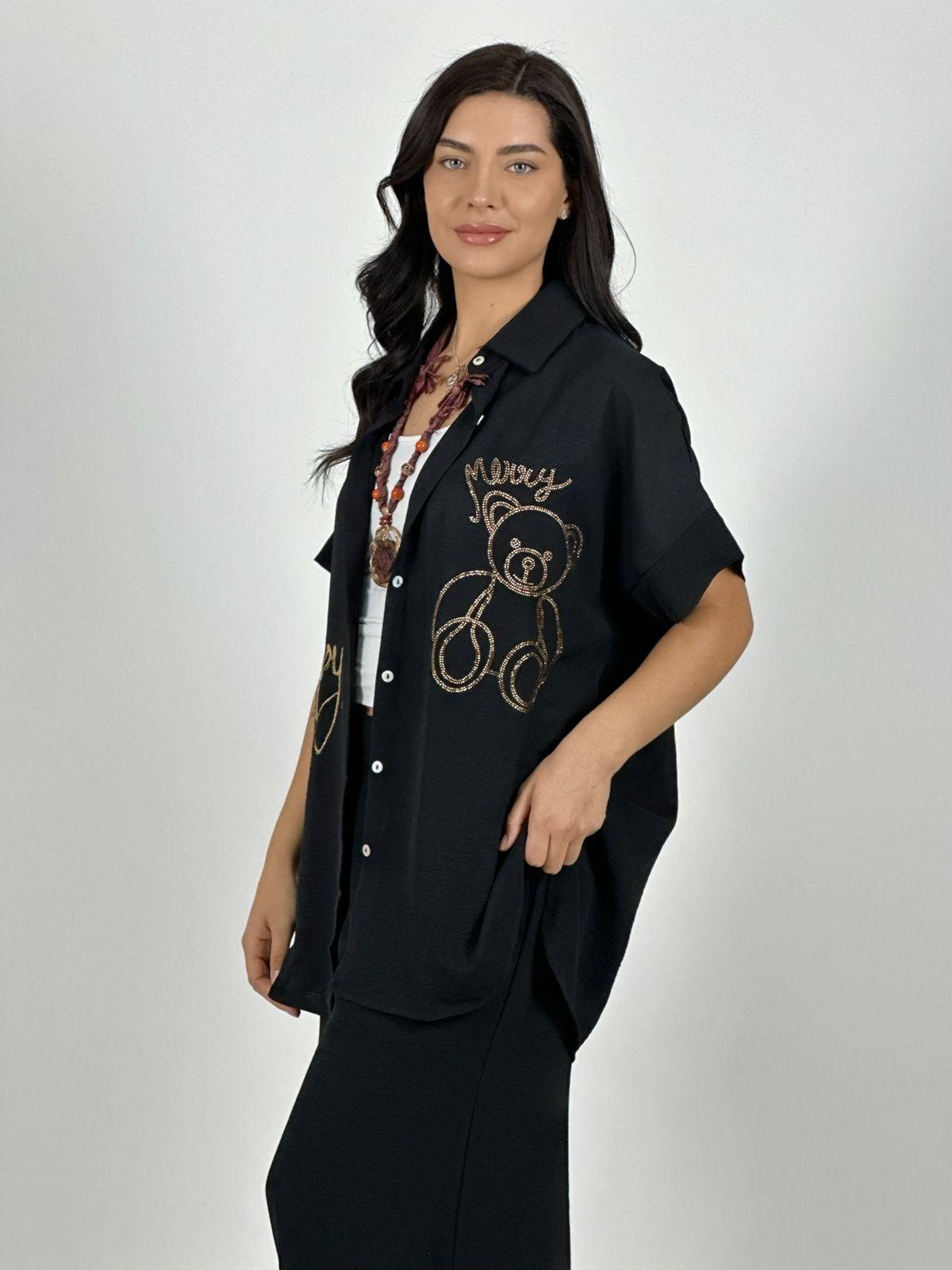 Blusa Crepé Happy Merry Oso Brillante