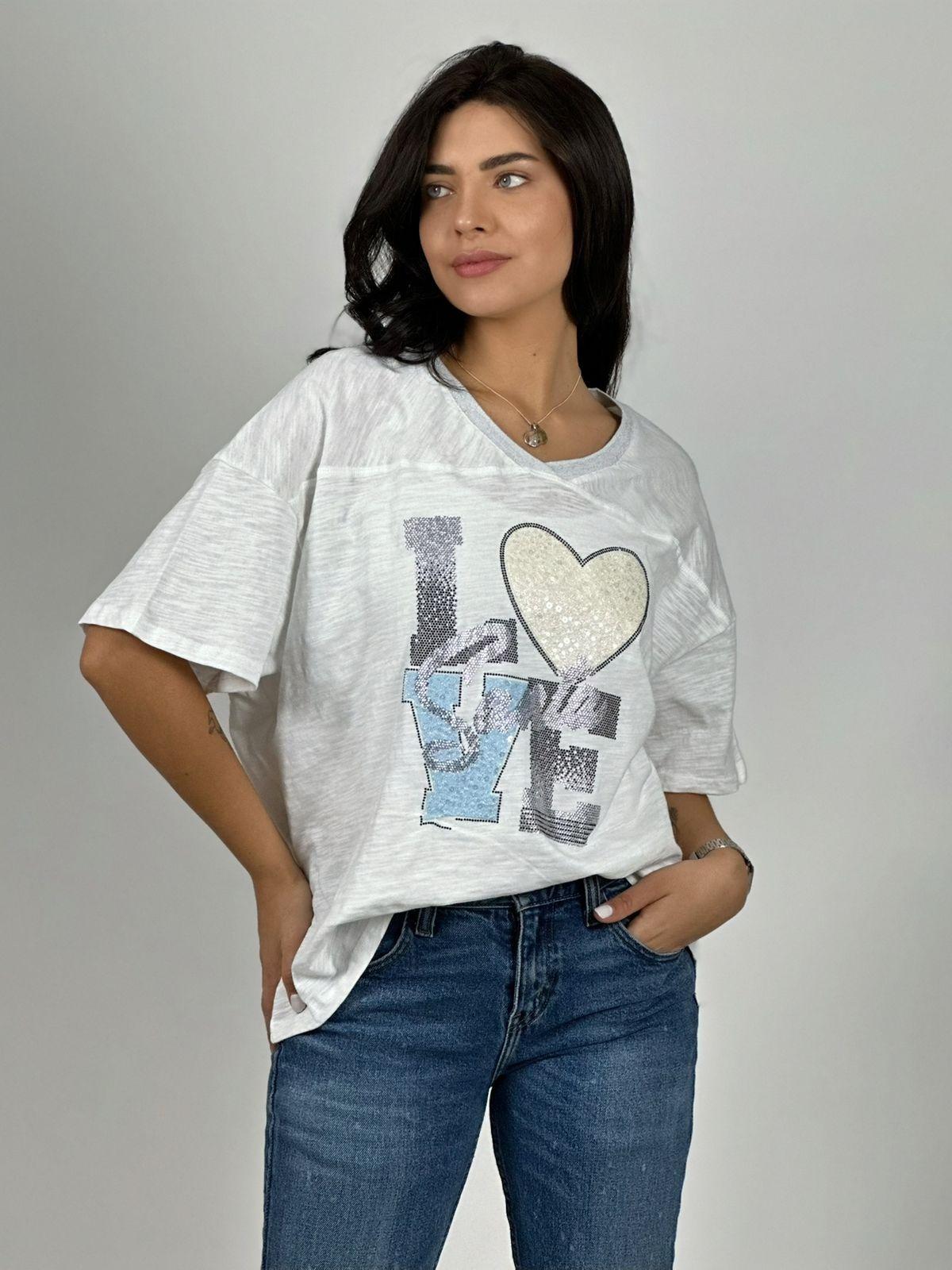 Polera Algodón Love Brillante