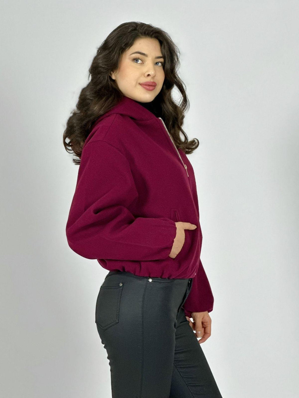 Chaqueta Bomber Corta con Gorro