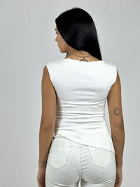 Polera Elasticada Asimetrica