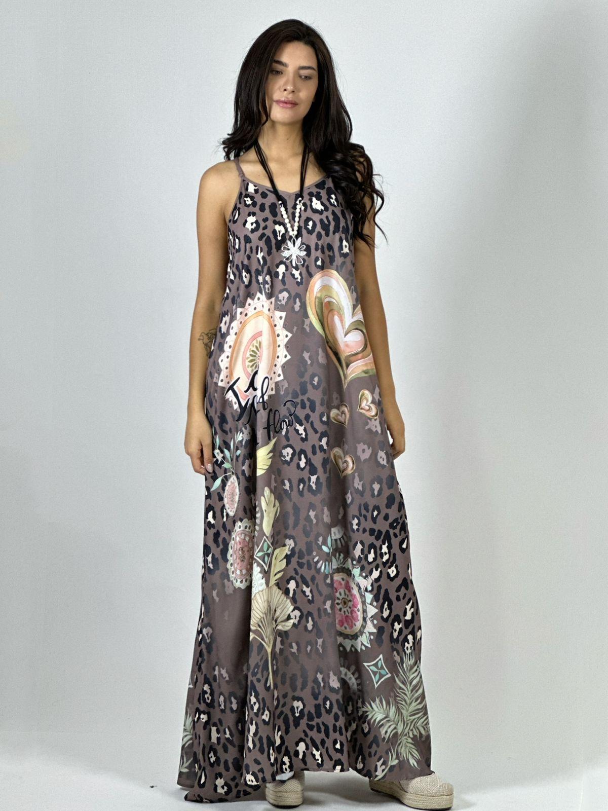 Vestido Viscosa Print con Corazón