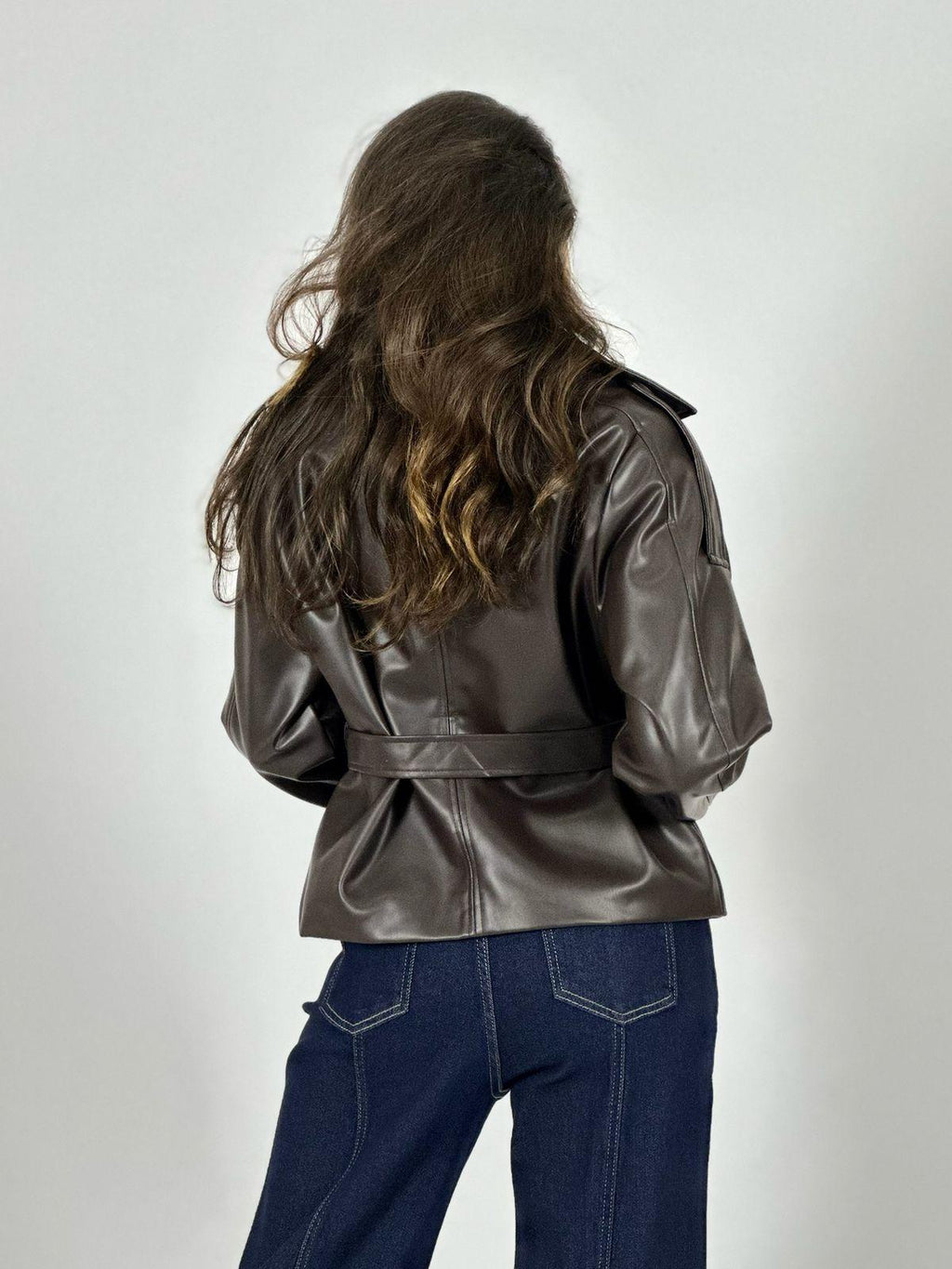 Chaqueta Ecocuero con Cinturón