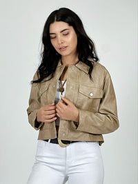 Chaqueta Ecocuero con Broches
