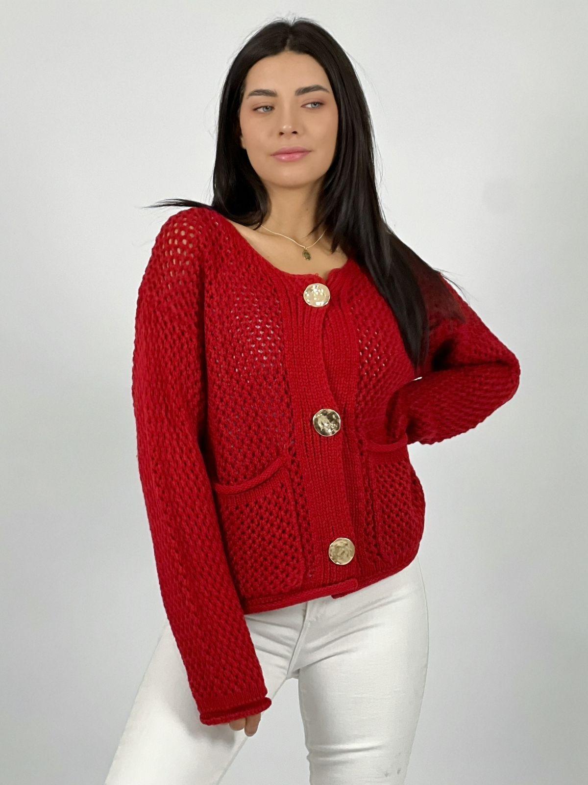 Chaleco Lana Tejido Con Botones Grandes