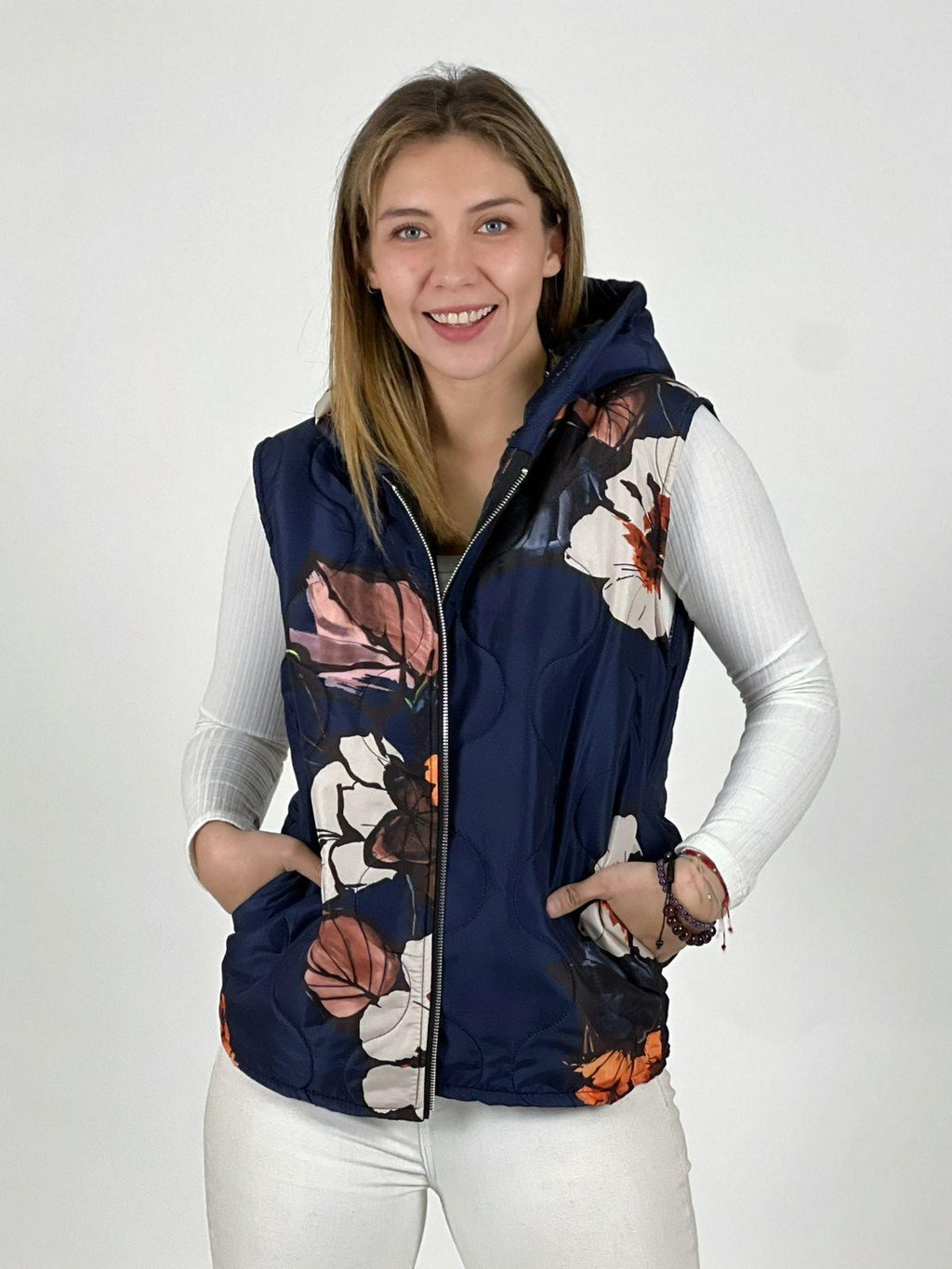 Parka Italiana Corta Estampado Flores