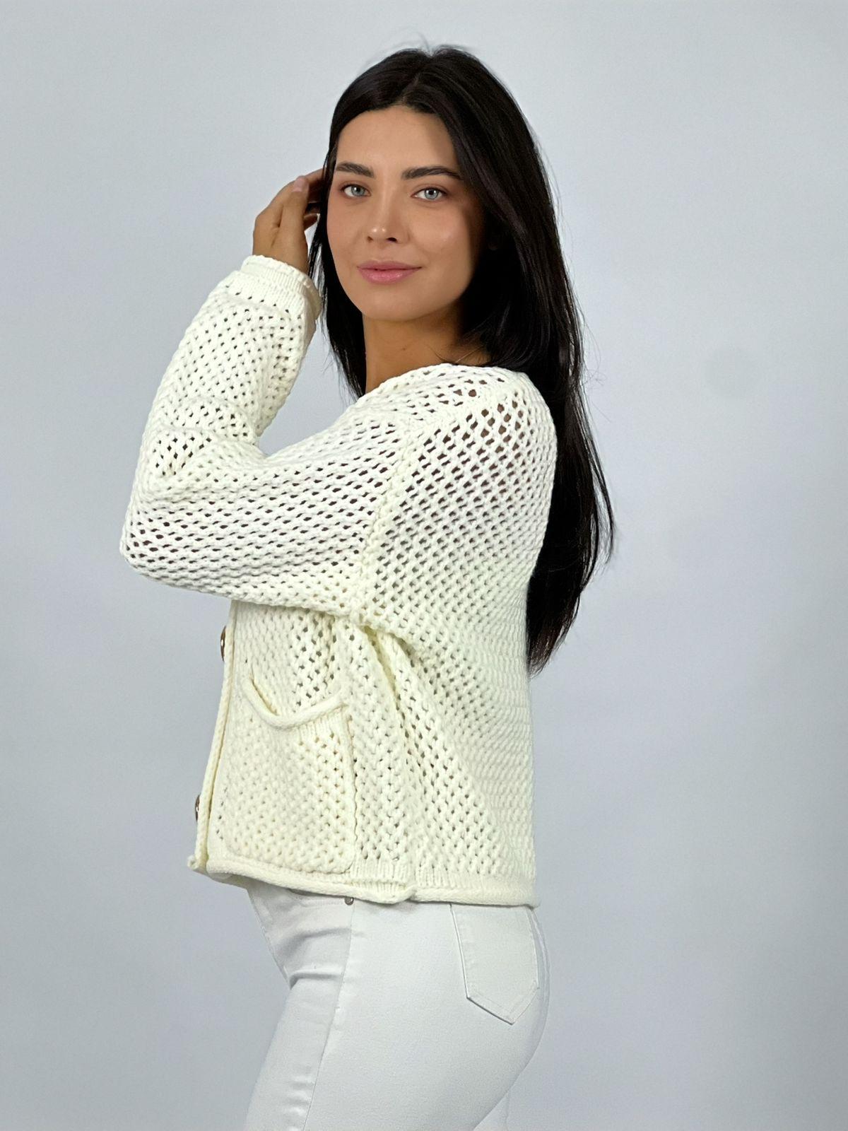 Chaleco Lana Tejido Con Botones Grandes