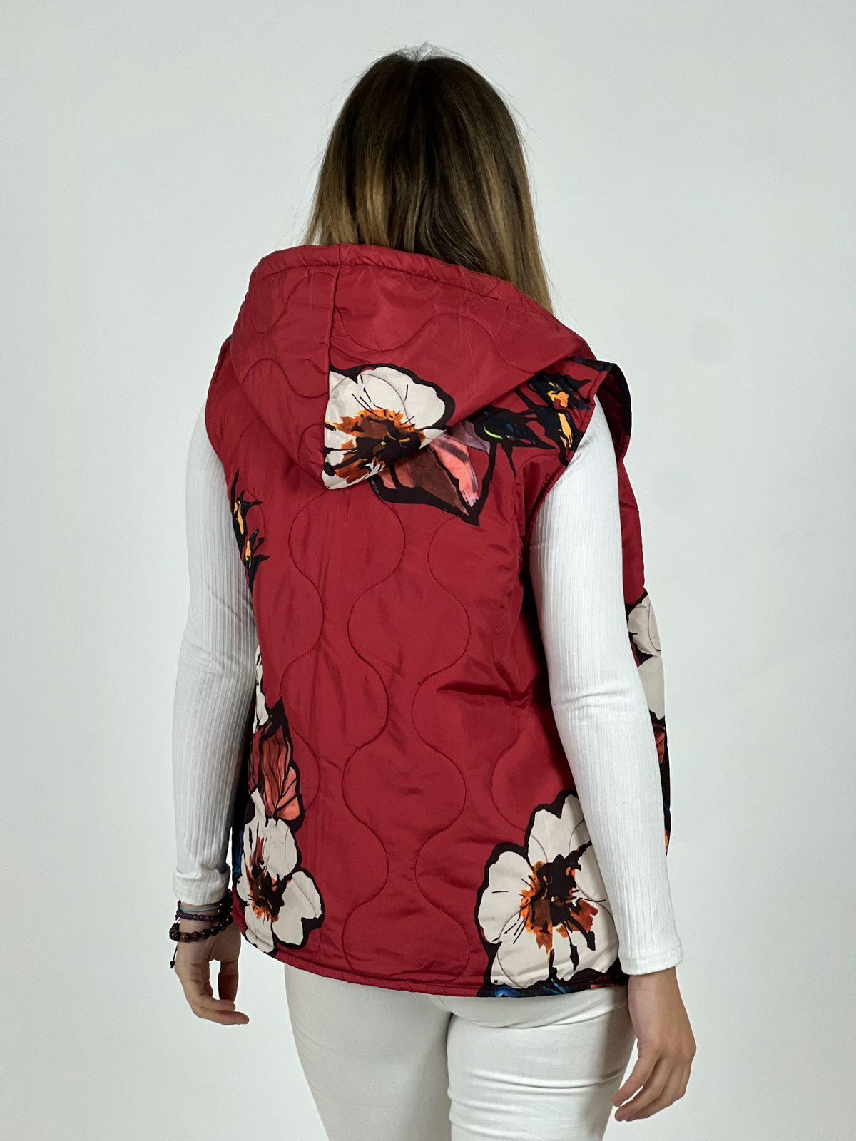 Parka Italiana Corta Estampado Flores