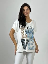 Polera Algodón Love Print