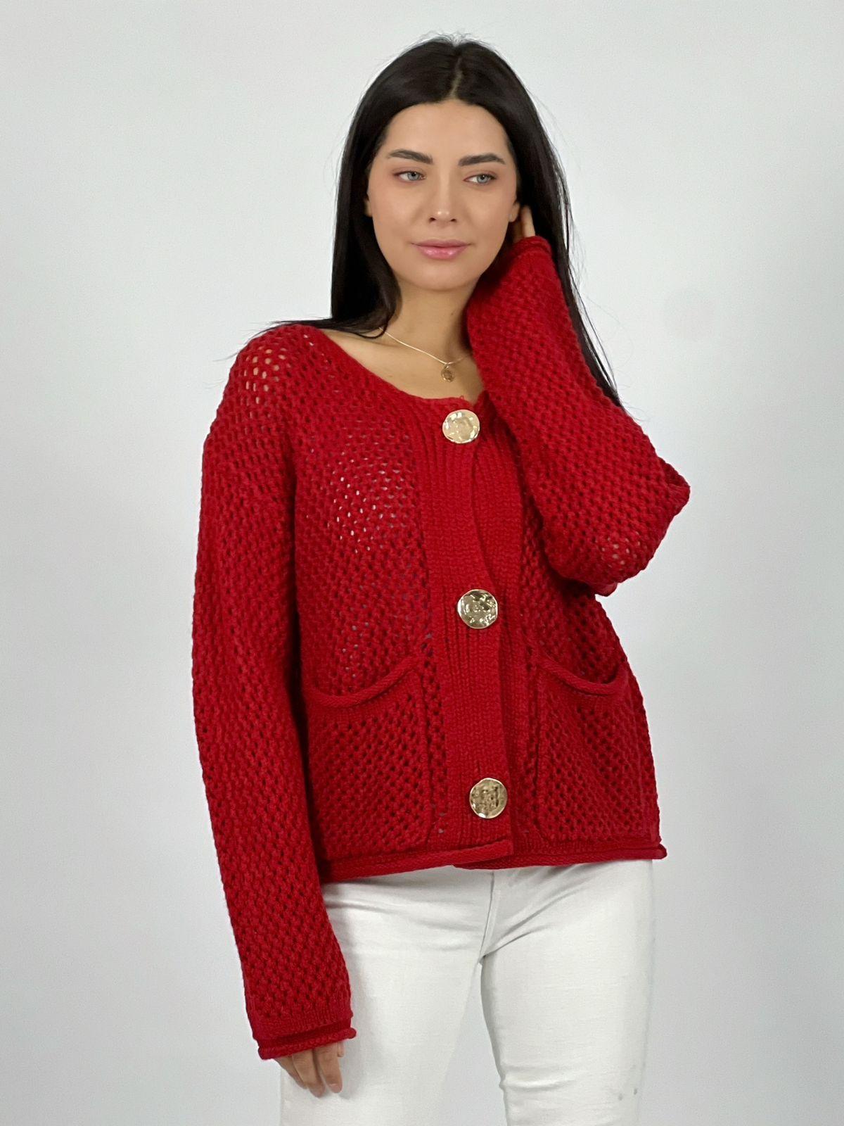 Chaleco Lana Tejido Con Botones Grandes