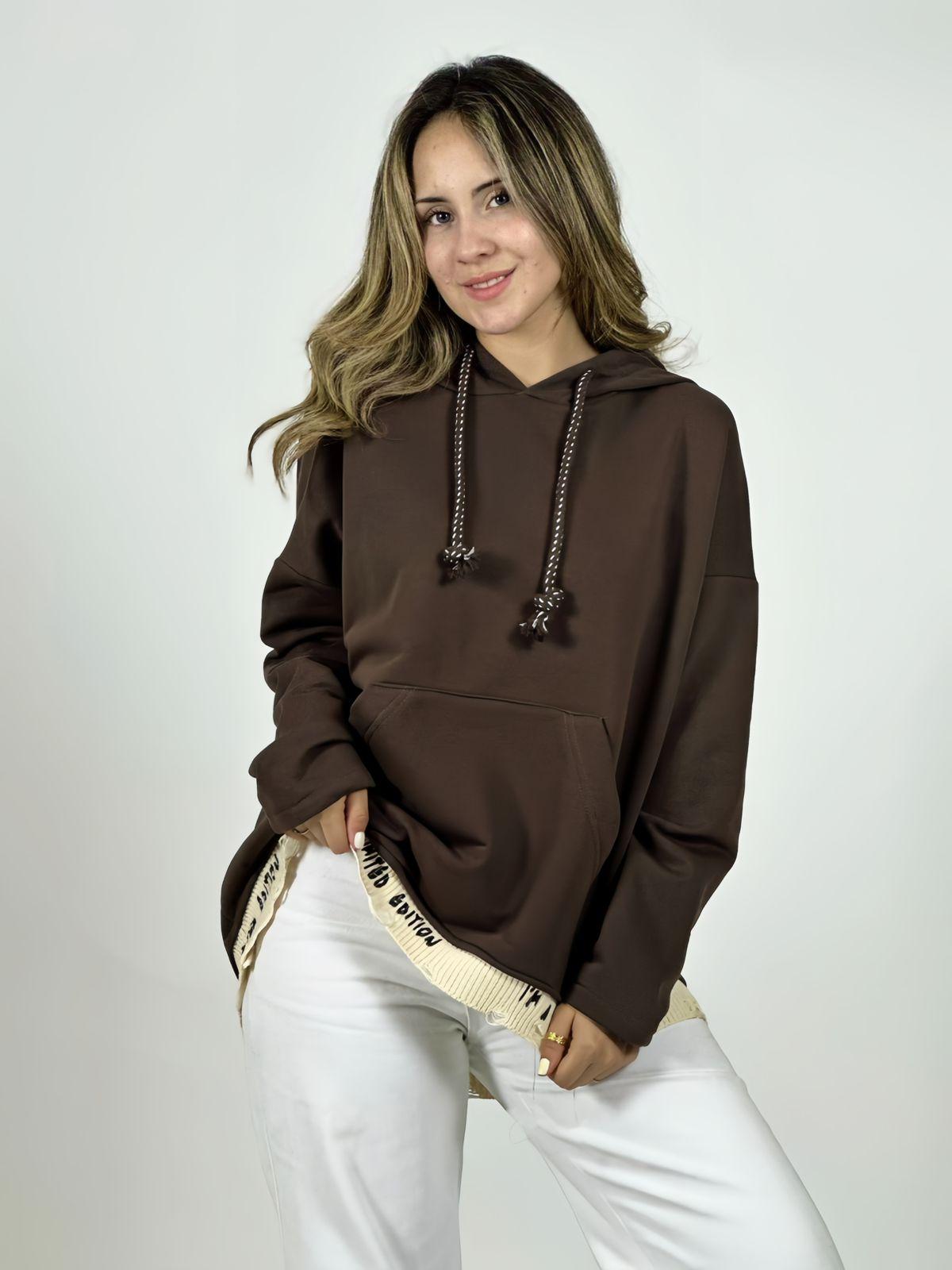 Polerón Italiano Algodón Afranelado Borde Letras