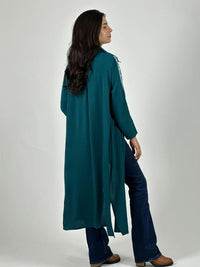 Blusón Camisero Tela Cey Con Detalles Brillantes