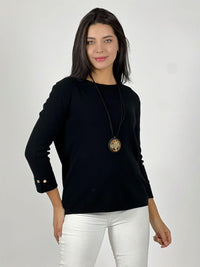 Sweater de lana mangas dobles y botones