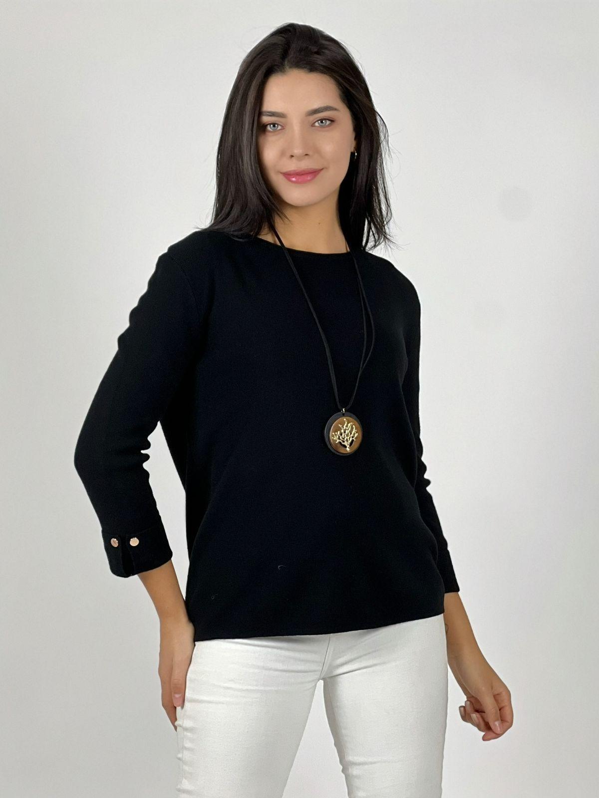 Sweater de lana mangas dobles y botones