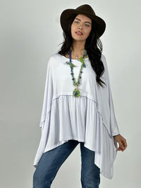 Polera Boho Holgada Costura Horizontal