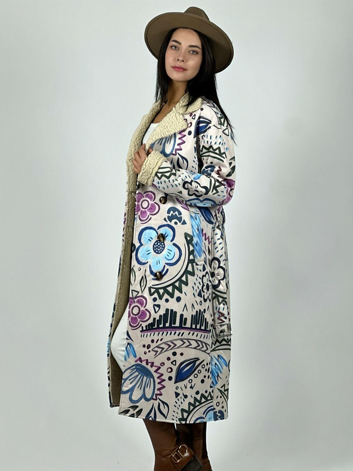 Abrigo Estilo Italiano Diseño Flores