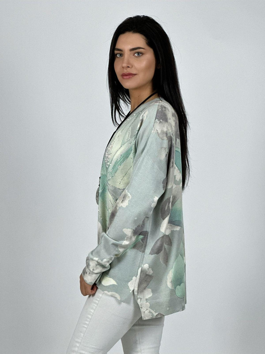 Sweater Spandex Flor de Loto Brillos