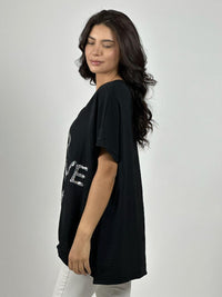 Polera Crepé Oso Brederi con Brillos