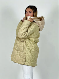 Parka con Capucha Cuello Metalizado