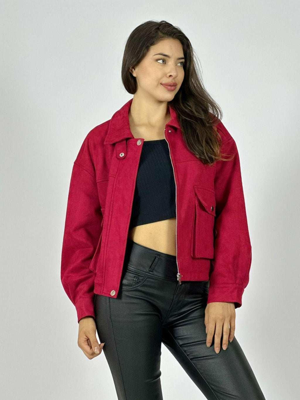 Chaqueta Gamuza Forrada Bolsillos Cargo