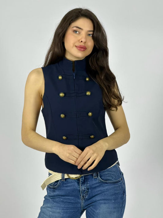 Chaqueta Estilo Napoleón Sin Mangas