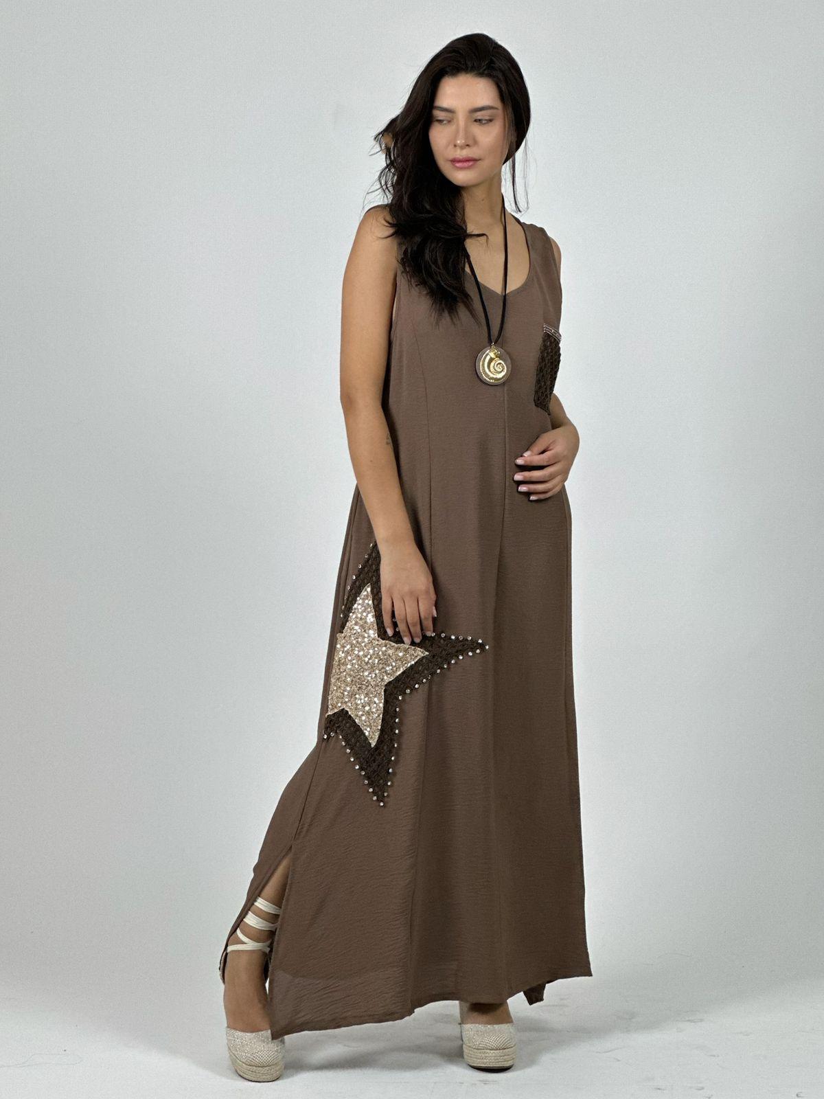 Vestido Crepé  Estrella Brillante