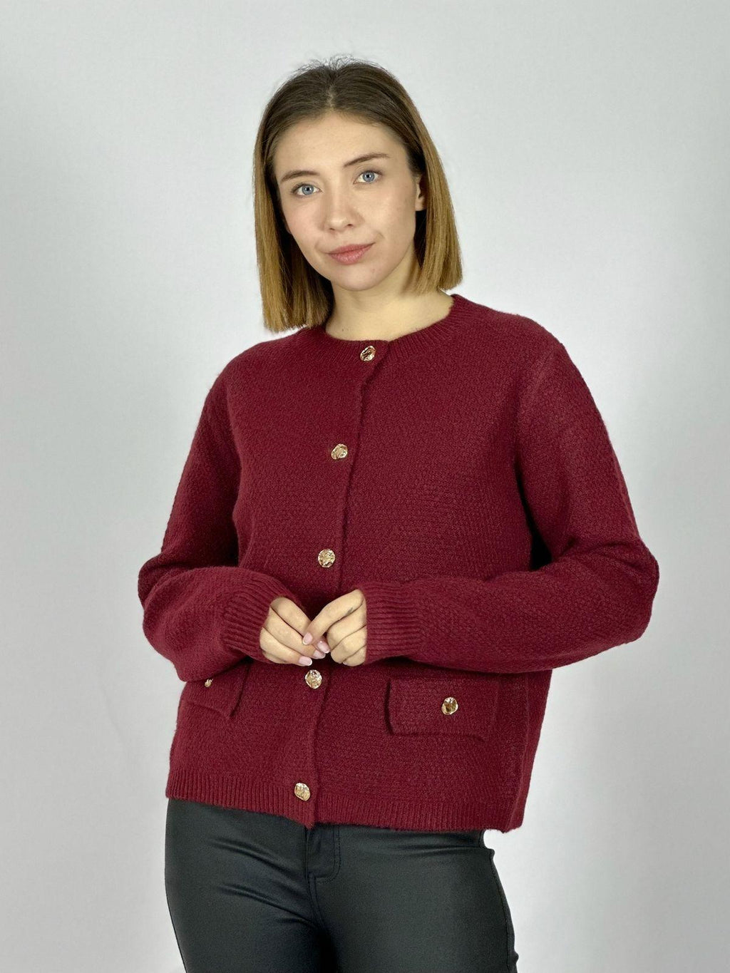 Sweater Tipo Blazer Paño Botones Dorados