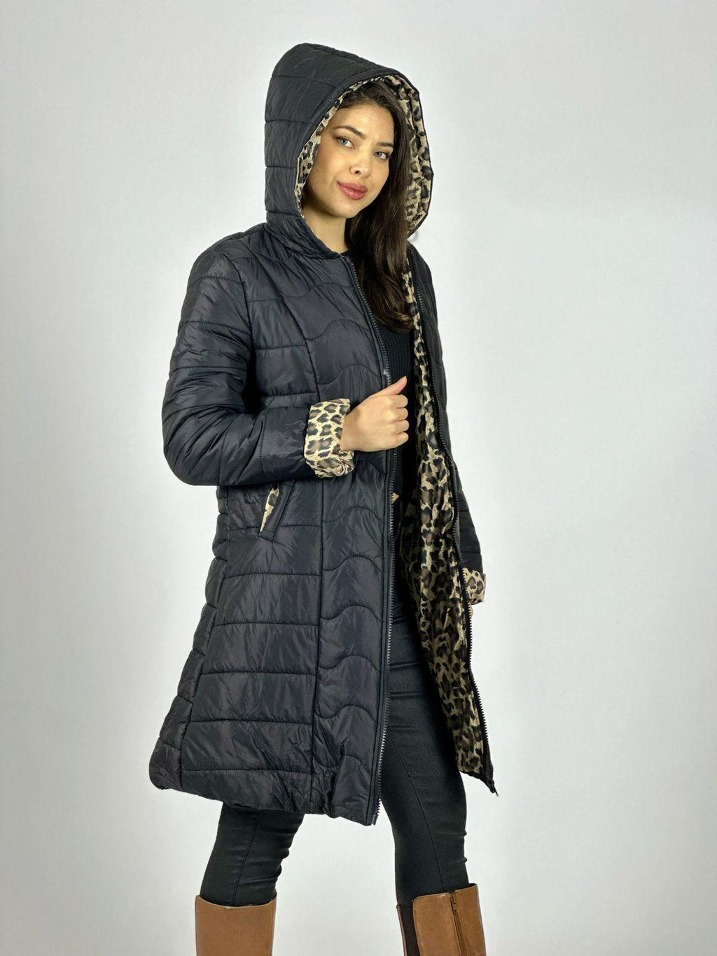 Parka Acolchada Forrado Print