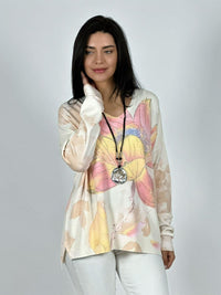 Sweater Spandex Flor de Loto Brillos