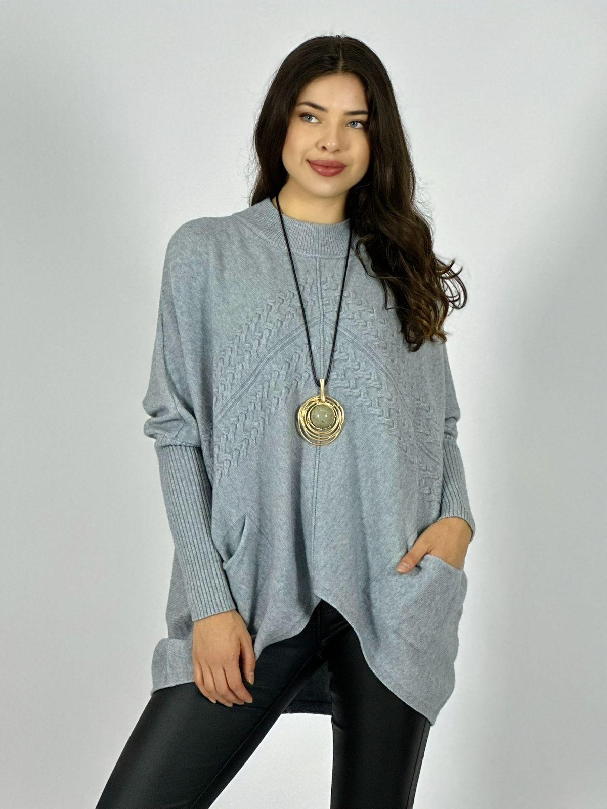 Sweater Spandex Diseño Trenzado con Bolsillos
