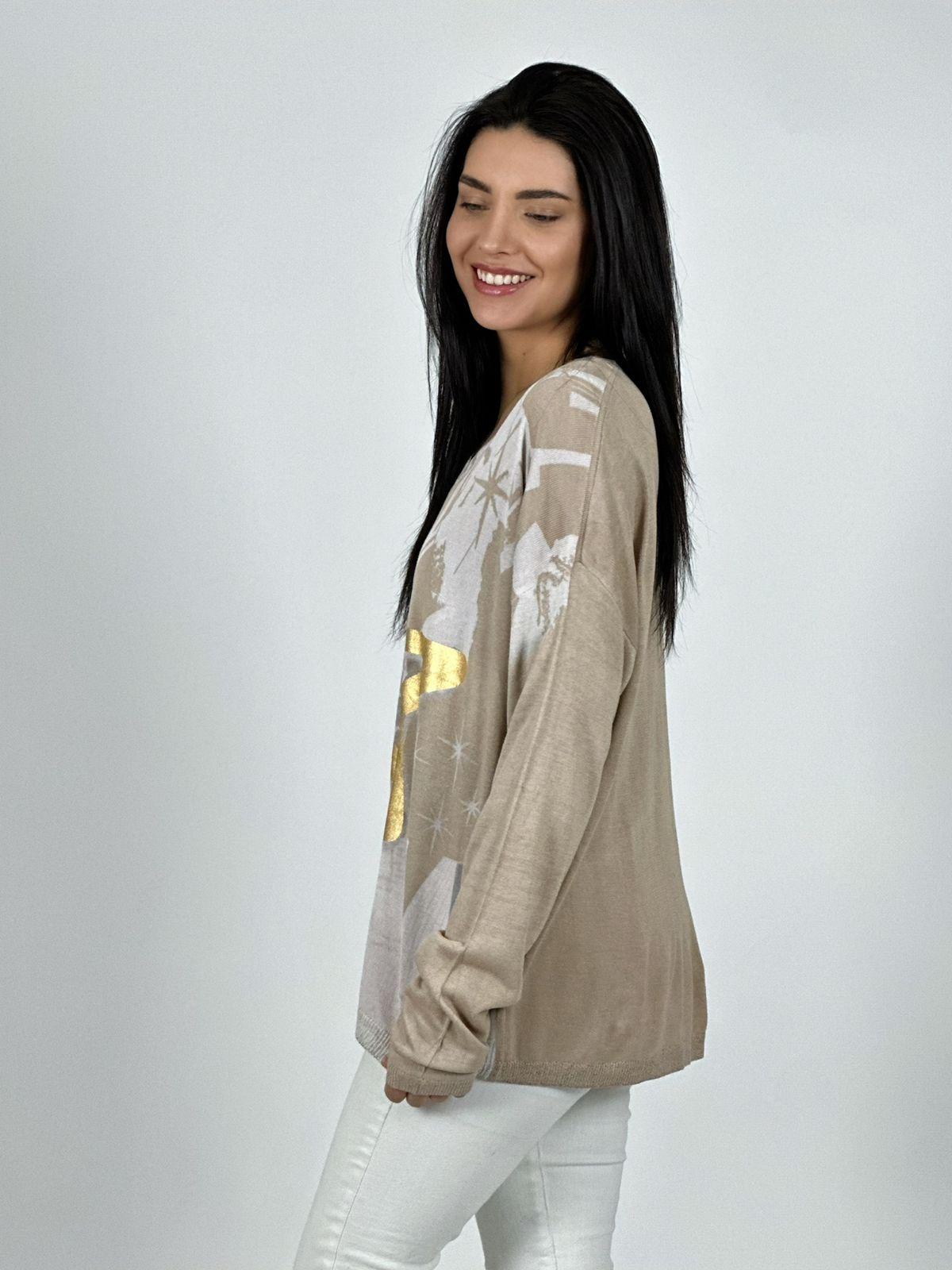 Sweater Hilo Estrella Brillante Print