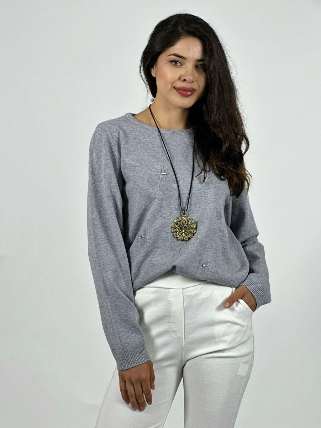 Sweater Spandex Flores y Diamantes