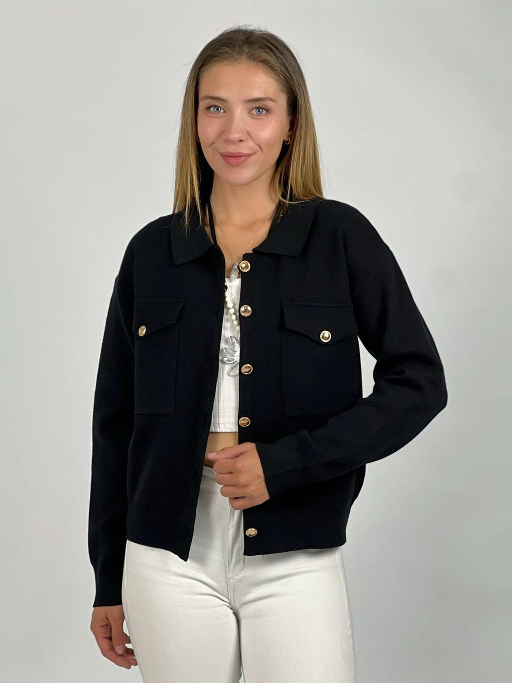 Sweater Abotonado Cuello Pique