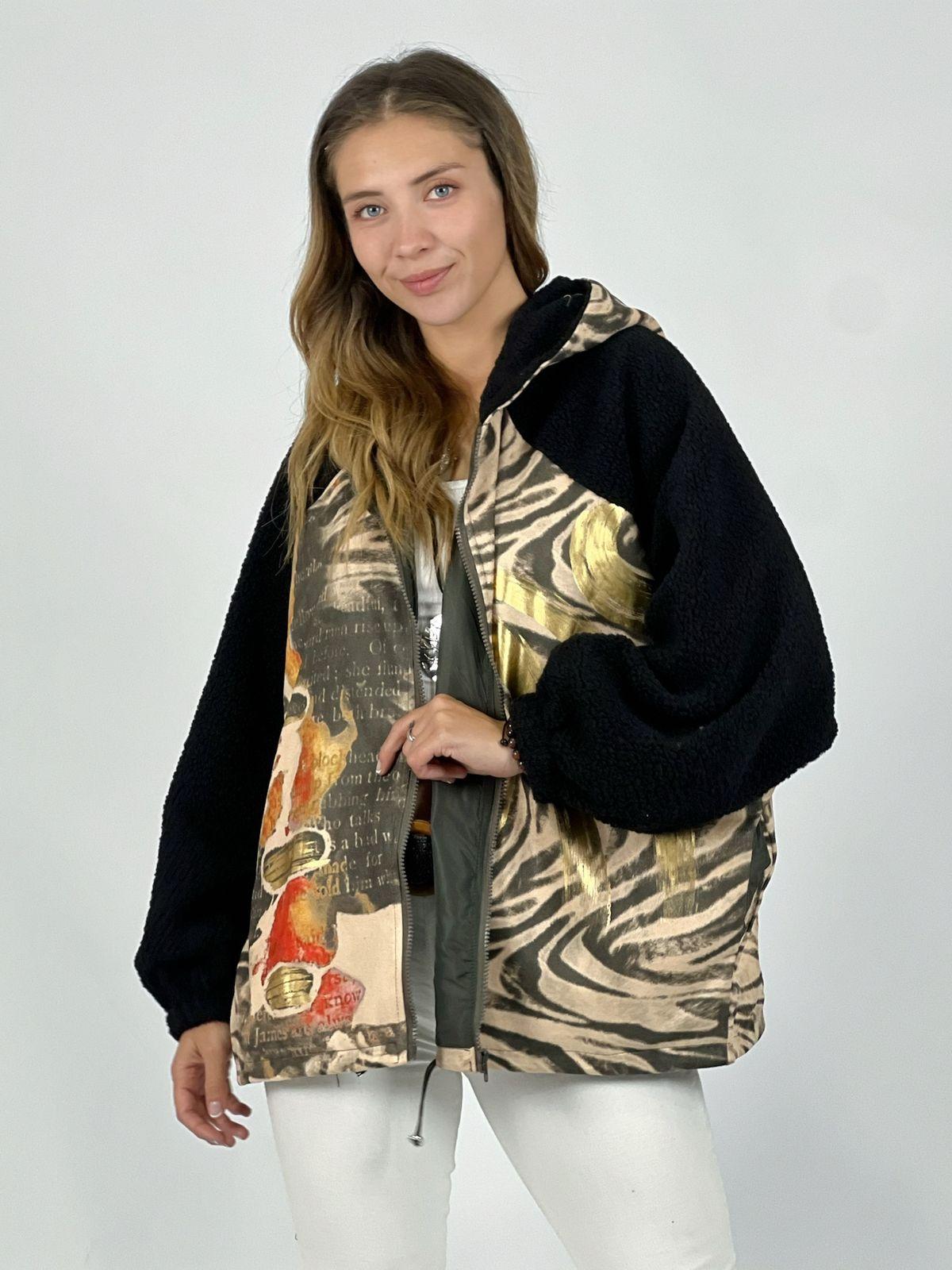 Abrigo Chiporro estampado Cebra