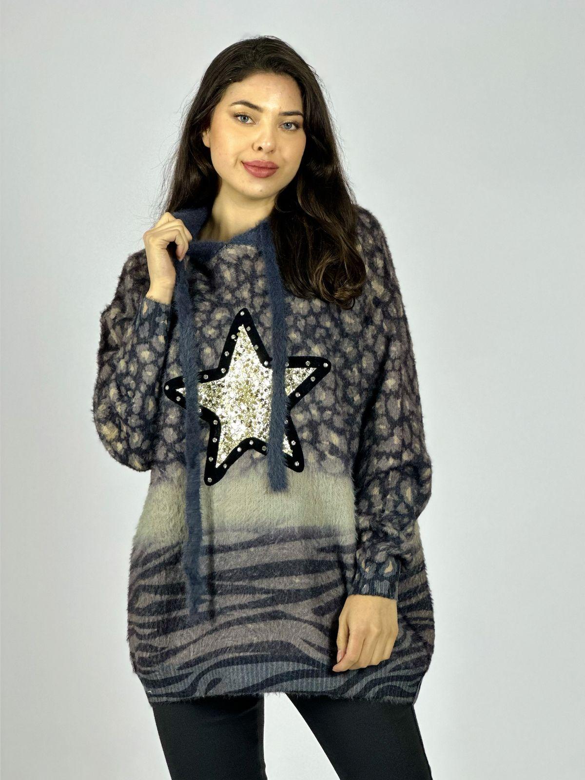 Polerón Cashmere Print Estrella Brillos