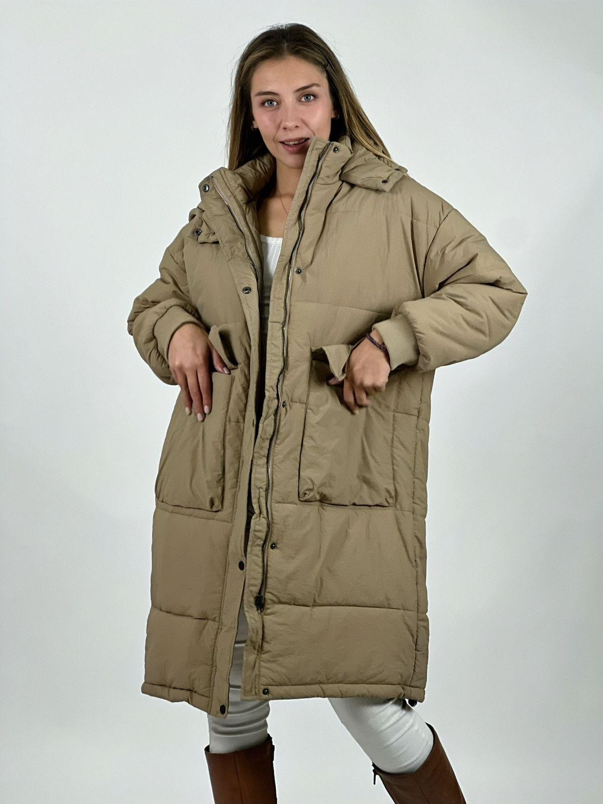 Parka Acolchada Bolsillos Cargo
