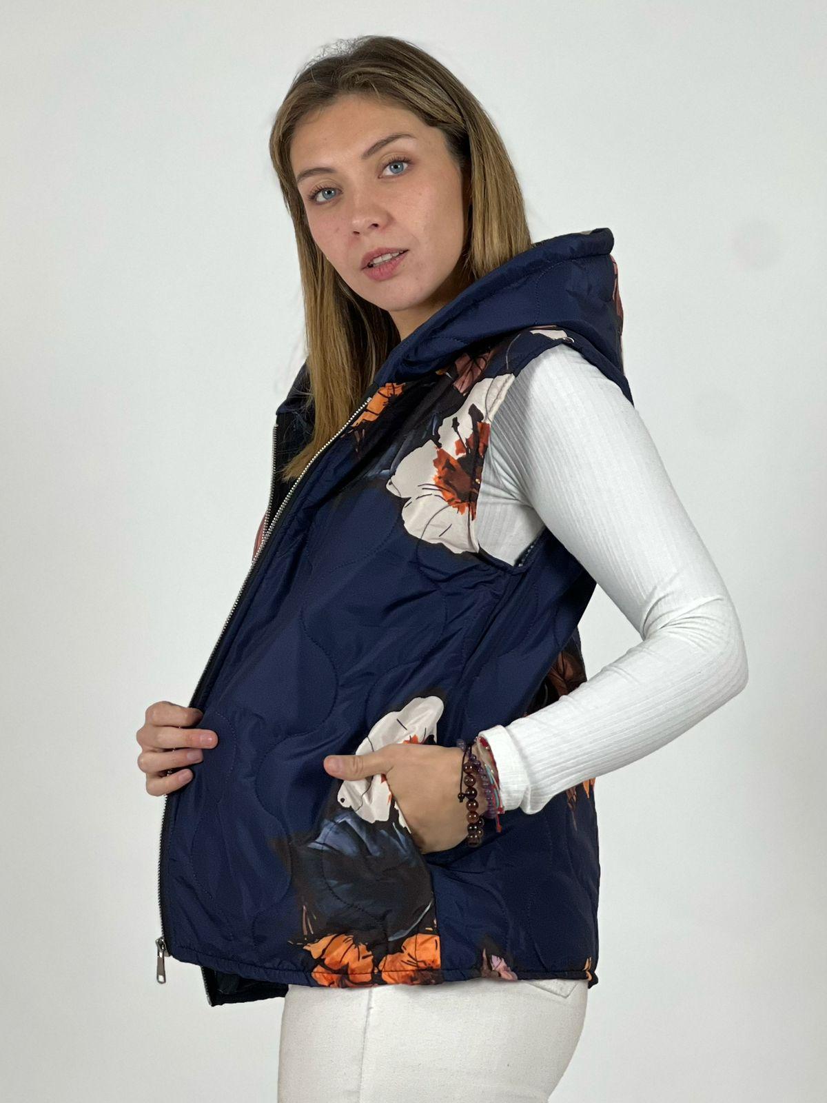 Parka Italiana Corta Estampado Flores