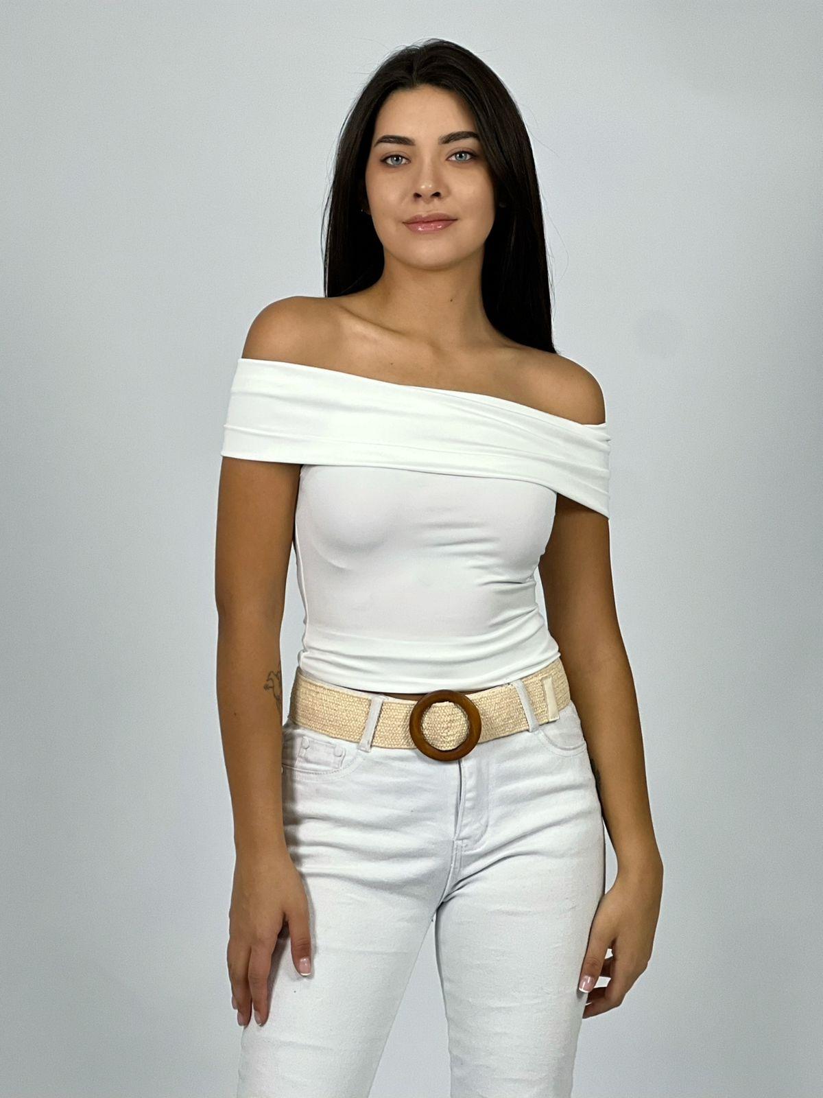 Polera Elasticada Hombros Caídos