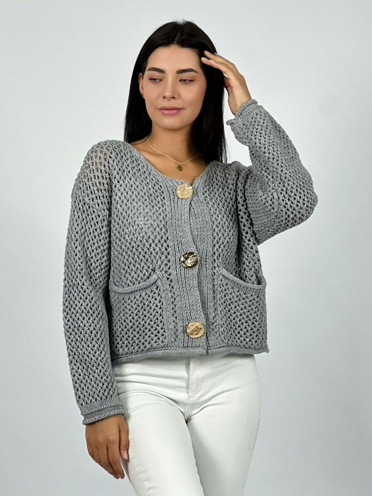 Chaleco Lana Tejido Con Botones Grandes