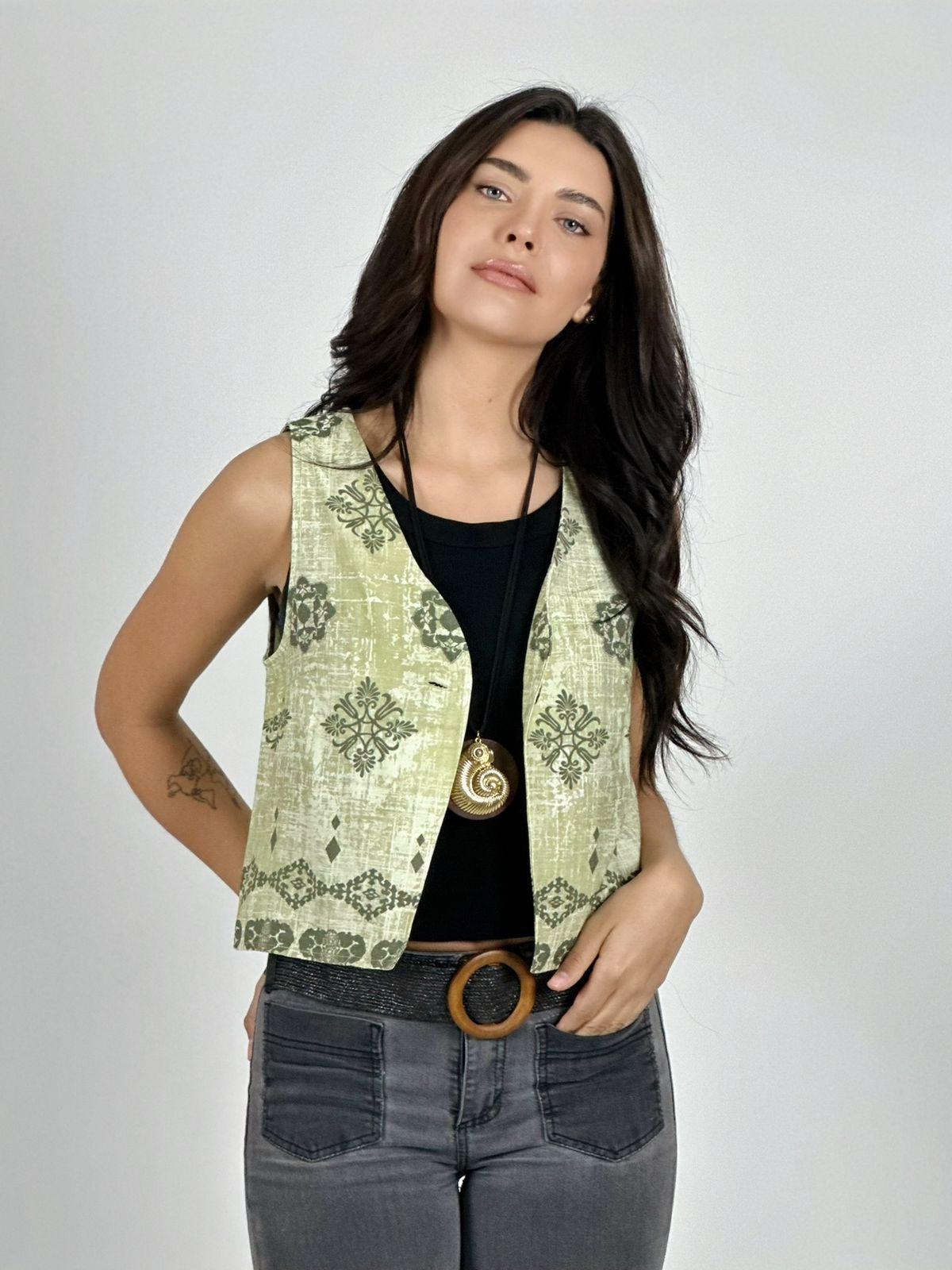 Pantalón y Gillette Viscosa Estampado Boho