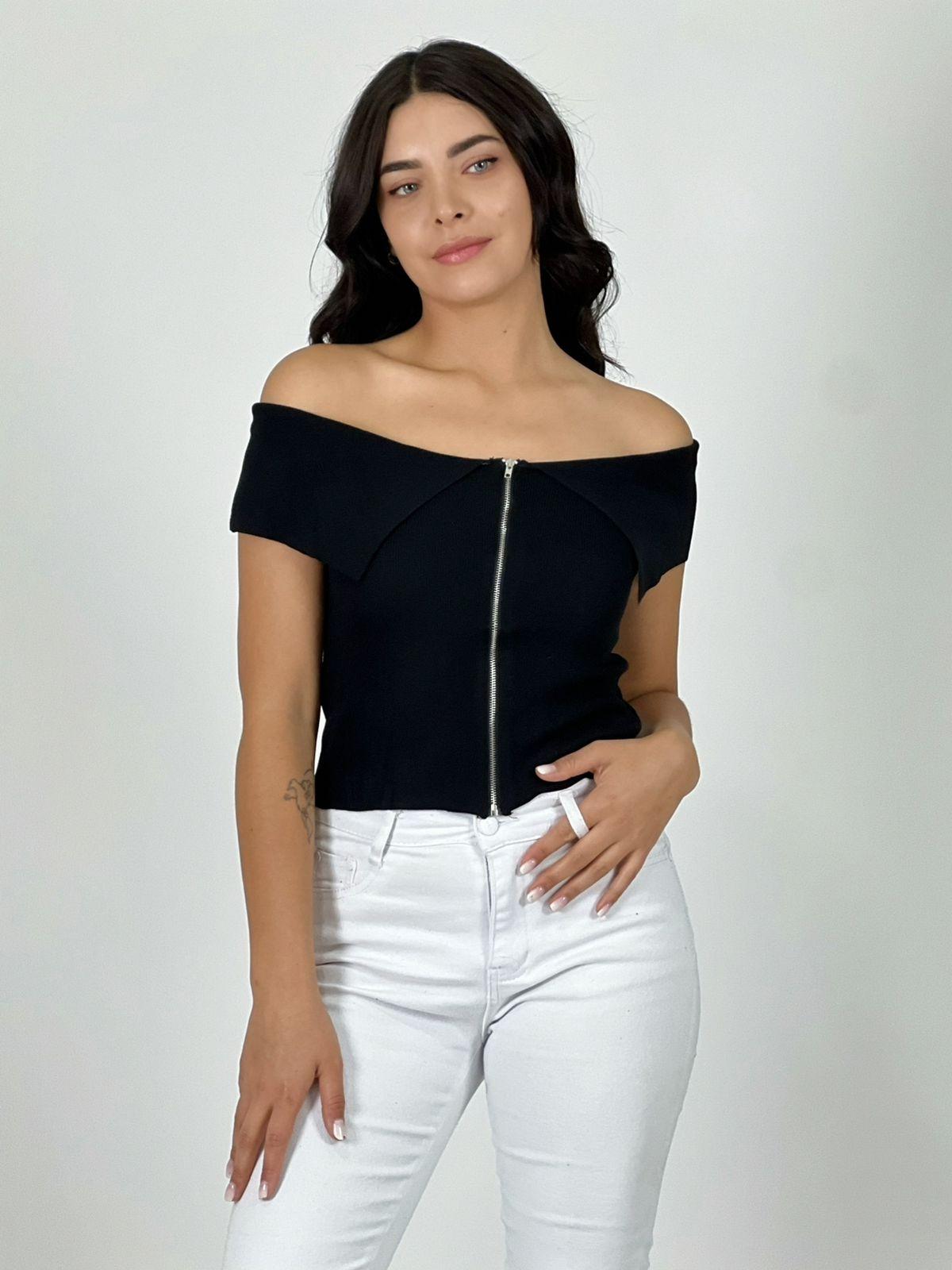 Polera Top Con Cierre