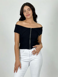 Polera Top Con Cierre