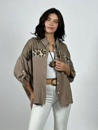 Blusa Lino Franja Print