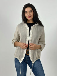 Bomber Italiana Tejida Bordes con Brillos
