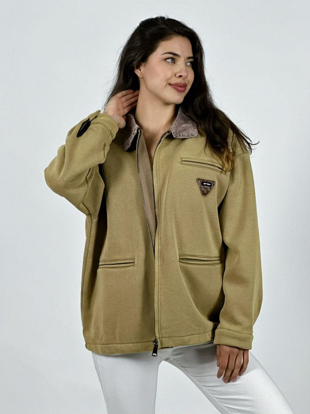 Chaqueta Afranelada con Cierre