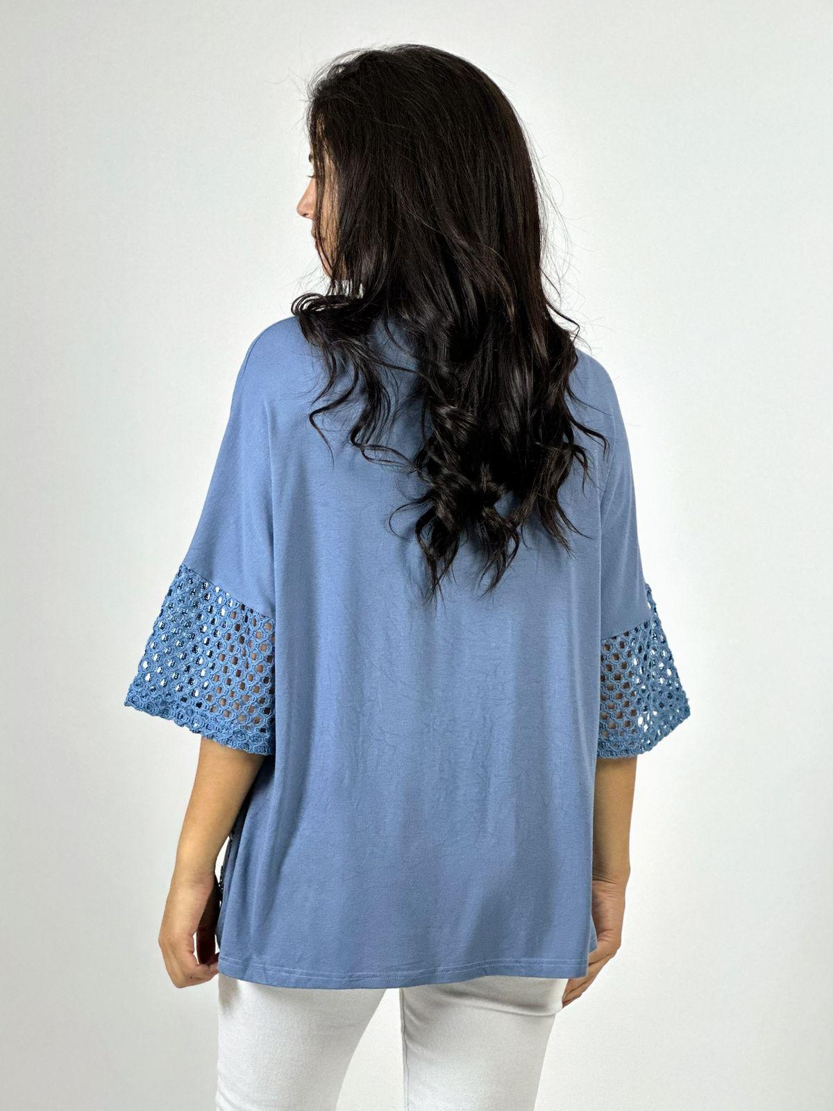 Polera Lino Mangas Tejidas Corazón