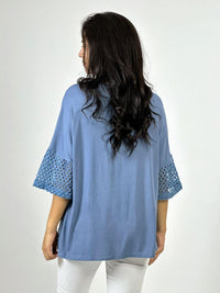 Polera Lino Mangas Tejidas Corazón