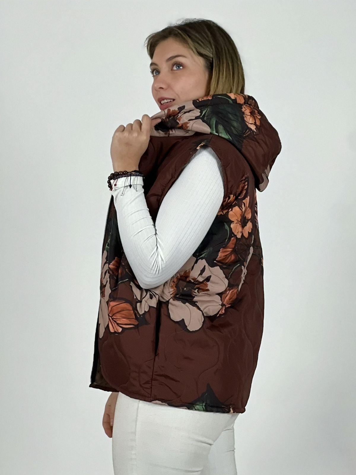 Parka Italiana Corta Estampado Flores